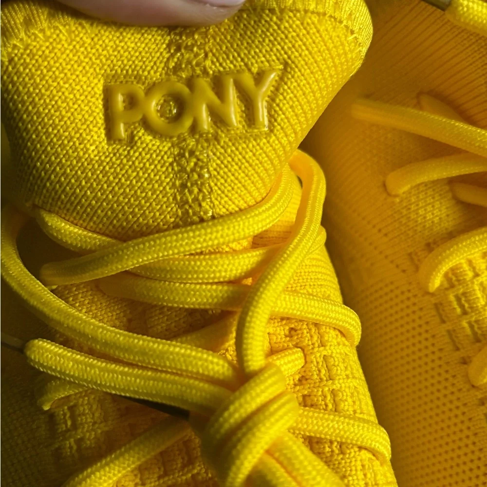 Pony PP2 Base Knit Lace Up Neon Yellow Women's Shoes Size 9.5 #16